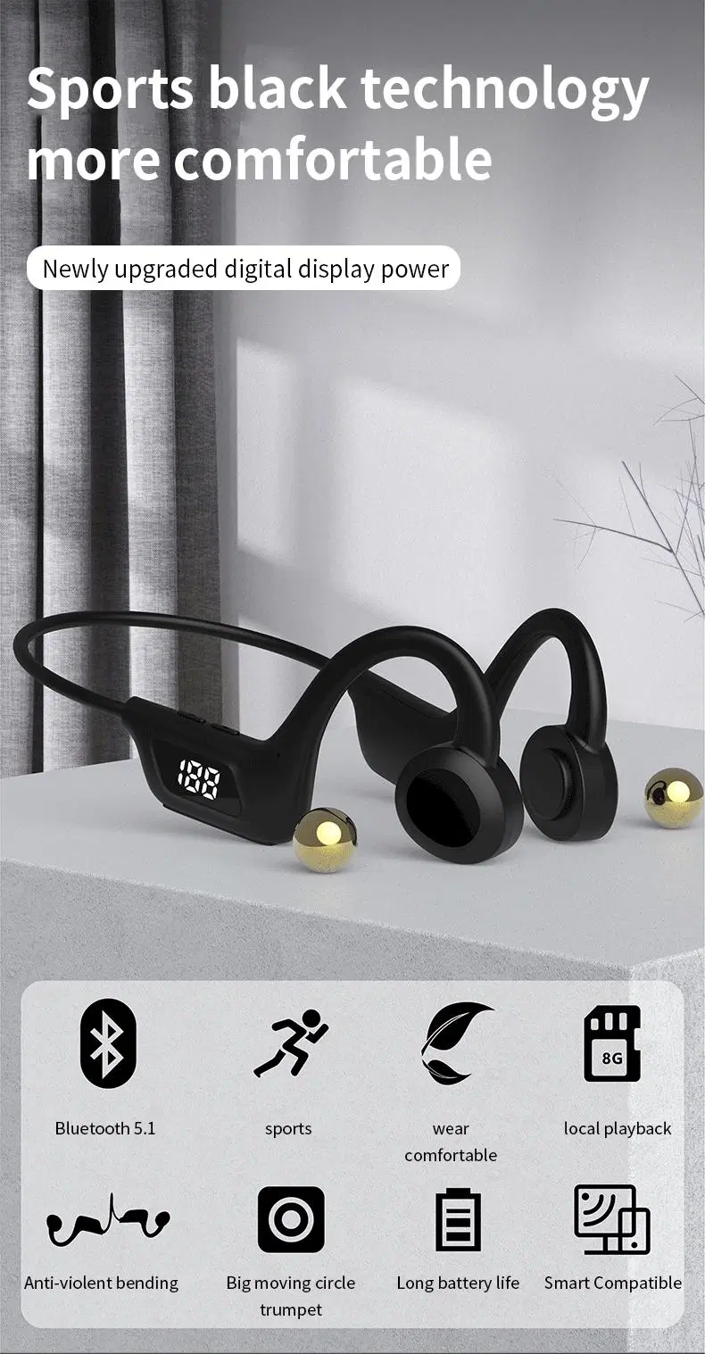 Bone Conduction Gaming Sports Handsfree Mobile Stereo Wireless Bluetooth Headset