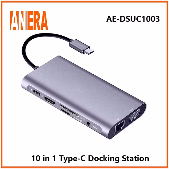 Factory Price 2023 10in1 Pd Abrasion Resistance Type C 3.1 to 4K HD Adapter Hub for MacBook PRO Type C Docking Station